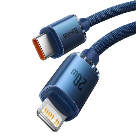 Baseus kabel Crystal Shine USB-C - Lightning 1,2 m 20W niebieski Baseus kabel Crystal Shine USB-C - Lightning 1,2 m 20W niebieski