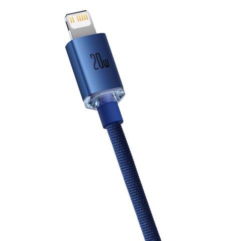 Baseus kabel Crystal Shine USB-C - Lightning 1,2 m 20W niebieski Baseus kabel Crystal Shine USB-C - Lightning 1,2 m 20W niebieski