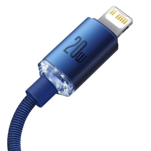 Baseus kabel Crystal Shine USB-C - Lightning 1,2 m 20W niebieski Baseus kabel Crystal Shine USB-C - Lightning 1,2 m 20W niebieski