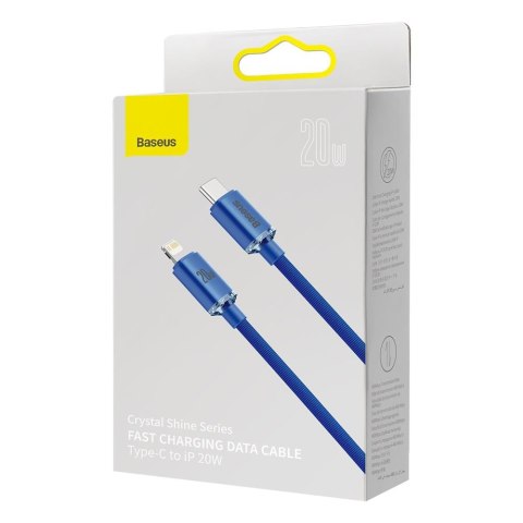 Baseus kabel Crystal Shine USB-C - Lightning 1,2 m 20W niebieski Baseus kabel Crystal Shine USB-C - Lightning 1,2 m 20W niebieski