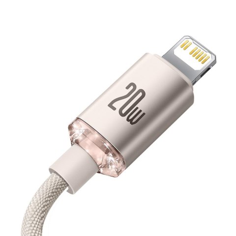 Baseus kabel Crystal Shine USB-C - Lightning 1,2 m 20W różowy Baseus kabel Crystal Shine USB-C - Lightning 1,2 m 20W różowy