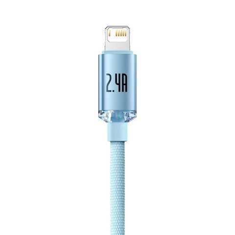Baseus kabel Crystal Shine USB - Lightning 1,2 m 2,4A jasno-niebieski Baseus kabel Crystal Shine USB - Lightning 1,2 m 2,4A jasno-niebieski