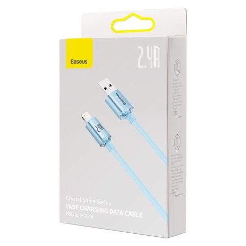 Baseus kabel Crystal Shine USB - Lightning 1,2 m 2,4A jasno-niebieski Baseus kabel Crystal Shine USB - Lightning 1,2 m 2,4A jasno-niebieski
