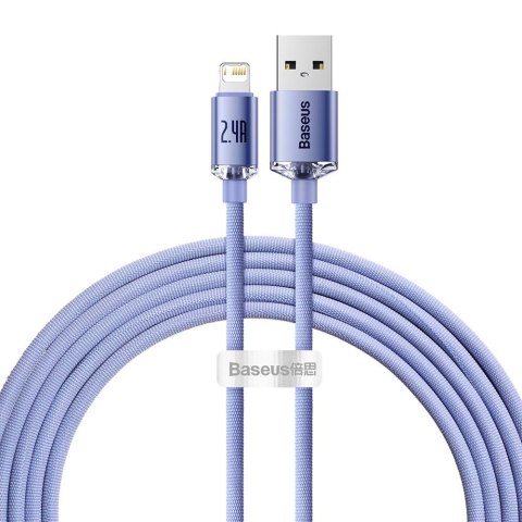 Baseus kabel Crystal Shine USB - Lightning 2,0 m 2,4A fioletowy Baseus kabel Crystal Shine USB - Lightning 2,0 m 2,4A fioletowy