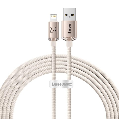 Baseus kabel Crystal Shine USB - Lightning 2,0 m 2,4A różowy Baseus kabel Crystal Shine USB - Lightning 2,0 m 2,4A różowy