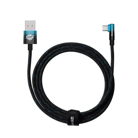 Baseus kabel MVP 2 Elbow USB - USB-C 2,0 m 100W czarno-niebieski Baseus kabel MVP 2 Elbow USB - USB-C 2,0 m 100W czarno-niebieski