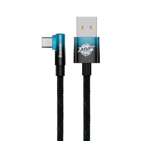 Baseus kabel MVP 2 Elbow USB - USB-C 2,0 m 100W czarno-niebieski Baseus kabel MVP 2 Elbow USB - USB-C 2,0 m 100W czarno-niebieski