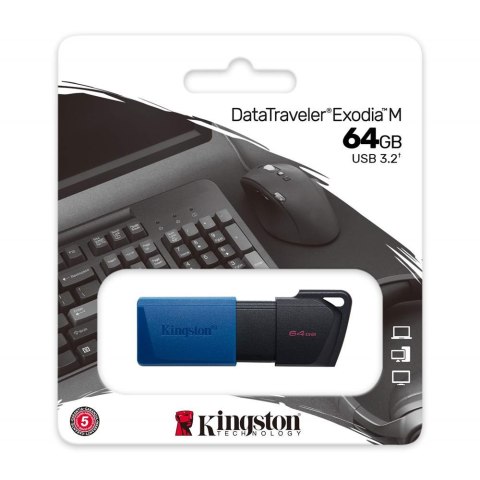 Kingston pendrive DataTraveler Exodia M DTXM 64GB niebieski Kingston pendrive DataTraveler Exodia M DTXM 64GB niebieski