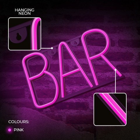 Neon LED BAR róż Bat + USB FLNE24 Forever Light Neon LED BAR róż Bat + USB FLNE24 Forever Light