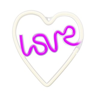 Neon LED LOVE W SERCU fiolet biały NNE02 Neolia