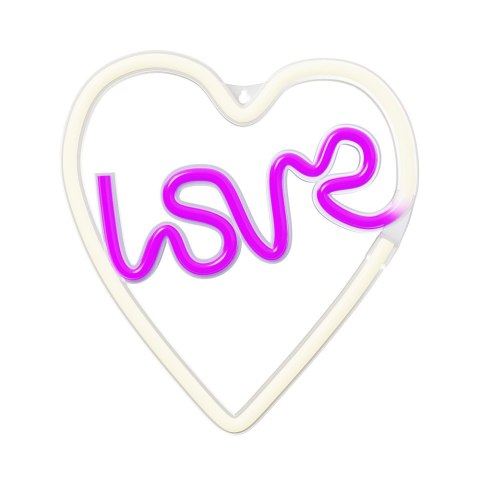 Neon LED LOVE W SERCU fiolet biały NNE02 Neolia Neon LED LOVE W SERCU fiolet biały NNE02 Neolia