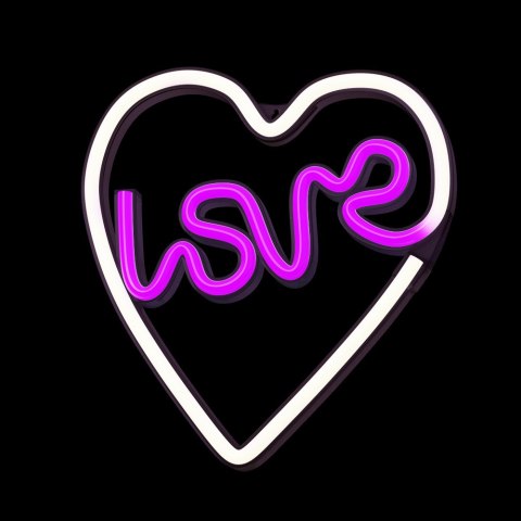 Neon LED LOVE W SERCU fiolet biały NNE02 Neolia Neon LED LOVE W SERCU fiolet biały NNE02 Neolia