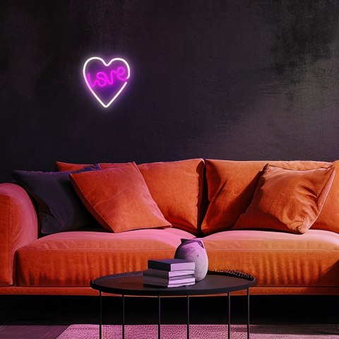 Neon LED LOVE W SERCU fiolet biały NNE02 Neolia Neon LED LOVE W SERCU fiolet biały NNE02 Neolia