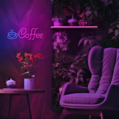 Neon PLEXI LED COFFEE niebieski róż NNE11 Neolia Neon PLEXI LED COFFEE niebieski róż NNE11 Neolia