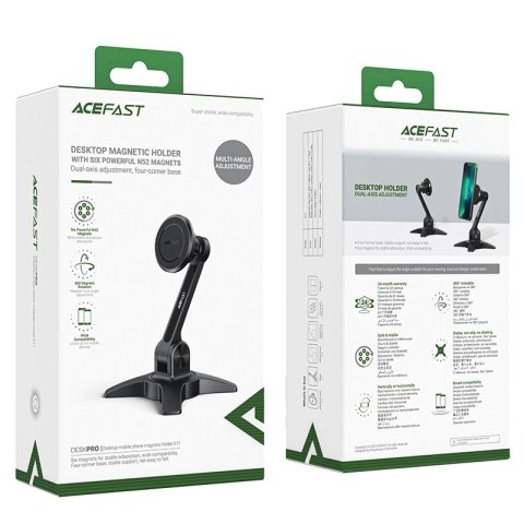 Acefast podstawka stojak uchwyt magnetyczny do telefonu czarny (E11) Acefast podstawka stojak uchwyt magnetyczny do telefonu czarny (E11)