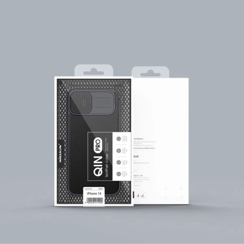 Nillkin Qin Cloth Pro Case etui do iPhone 14 osłona na aparat kabura pokrowiec obudowa z klapką szary Nillkin Qin Cloth Pro Case etui do iPhone 14 osłona na aparat kabura pokrowiec obudowa z klapką szary