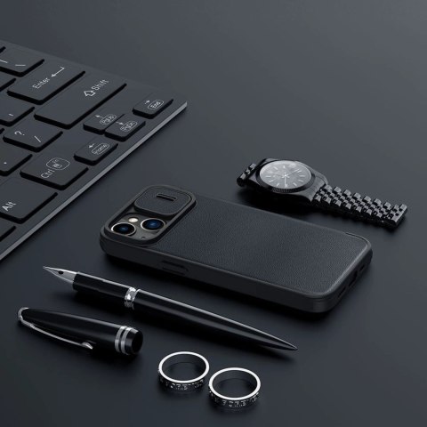 Nillkin Qin Cloth Pro Case etui do iPhone 14 osłona na aparat kabura pokrowiec obudowa z klapką szary Nillkin Qin Cloth Pro Case etui do iPhone 14 osłona na aparat kabura pokrowiec obudowa z klapką szary