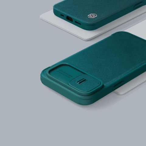 Nillkin Qin Cloth Pro Case etui do iPhone 14 osłona na aparat kabura pokrowiec obudowa z klapką szary Nillkin Qin Cloth Pro Case etui do iPhone 14 osłona na aparat kabura pokrowiec obudowa z klapką szary