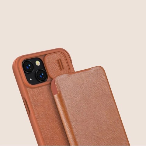 Nillkin Qin Leather Pro Case etui iPhone 14 Plus osłona na aparat kabura pokrowiec obudowa z klapką czerwony Nillkin Qin Leather Pro Case etui iPhone 14 Plus osłona na aparat kabura pokrowiec obudowa z klapką czerwony