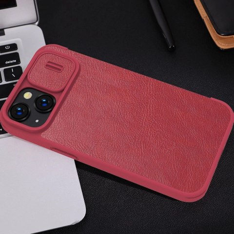 Nillkin Qin Leather Pro Case etui iPhone 14 Plus osłona na aparat kabura pokrowiec obudowa z klapką czerwony Nillkin Qin Leather Pro Case etui iPhone 14 Plus osłona na aparat kabura pokrowiec obudowa z klapką czerwony