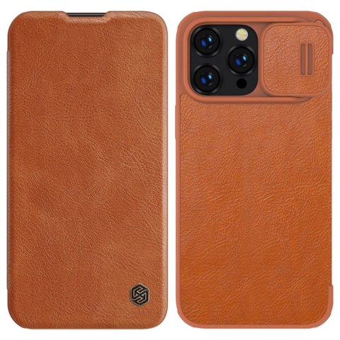 Nillkin Qin Leather Pro Case etui iPhone 14 Pro osłona na aparat kabura pokrowiec obudowa z klapką brązowy Nillkin Qin Leather Pro Case etui iPhone 14 Pro osłona na aparat kabura pokrowiec obudowa z klapką brązowy