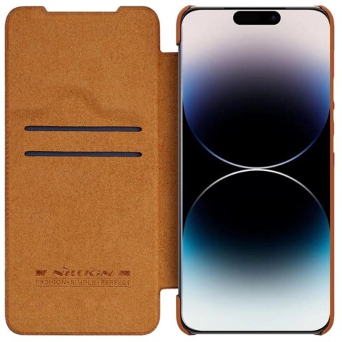 Nillkin Qin Leather Pro Case etui iPhone 14 Pro osłona na aparat kabura pokrowiec obudowa z klapką brązowy Nillkin Qin Leather Pro Case etui iPhone 14 Pro osłona na aparat kabura pokrowiec obudowa z klapką brązowy