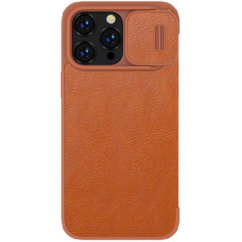 Nillkin Qin Leather Pro Case etui iPhone 14 Pro osłona na aparat kabura pokrowiec obudowa z klapką brązowy Nillkin Qin Leather Pro Case etui iPhone 14 Pro osłona na aparat kabura pokrowiec obudowa z klapką brązowy