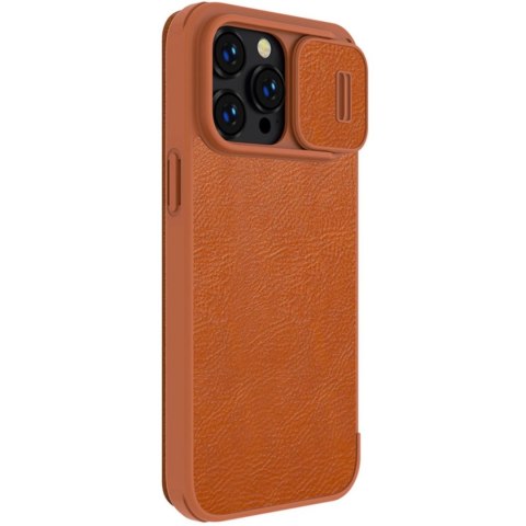 Nillkin Qin Leather Pro Case etui iPhone 14 Pro osłona na aparat kabura pokrowiec obudowa z klapką brązowy Nillkin Qin Leather Pro Case etui iPhone 14 Pro osłona na aparat kabura pokrowiec obudowa z klapką brązowy