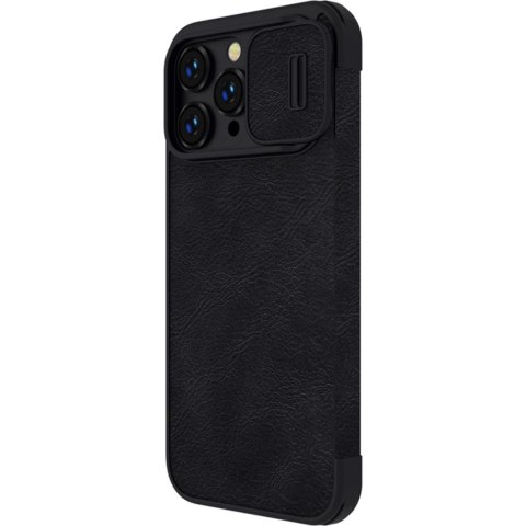 Nillkin Qin Leather Pro Case etui iPhone 14 Pro osłona na aparat kabura pokrowiec obudowa z klapką czarny