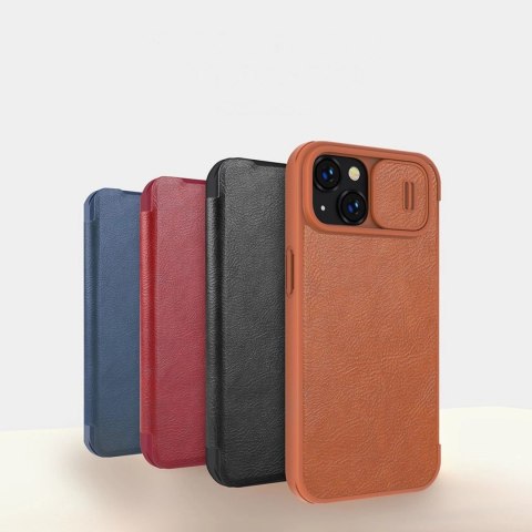 Nillkin Qin Leather Pro Case etui iPhone 14 osłona na aparat kabura pokrowiec obudowa z klapką brązowy Nillkin Qin Leather Pro Case etui iPhone 14 osłona na aparat kabura pokrowiec obudowa z klapką brązowy