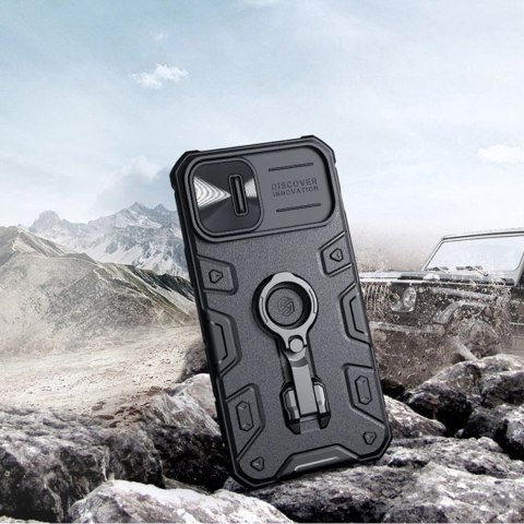 Nillkin CamShield Armor Pro Case etui iPhone 14 Plus pancerny pokrowiec z osłoną na aparat ring podstawka czarne Nillkin CamShield Armor Pro Case etui iPhone 14 Plus pancerny pokrowiec z osłoną na aparat ring podstawka czarne
