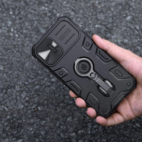 Nillkin CamShield Armor Pro Case etui iPhone 14 Plus pancerny pokrowiec z osłoną na aparat ring podstawka czarne Nillkin CamShield Armor Pro Case etui iPhone 14 Plus pancerny pokrowiec z osłoną na aparat ring podstawka czarne