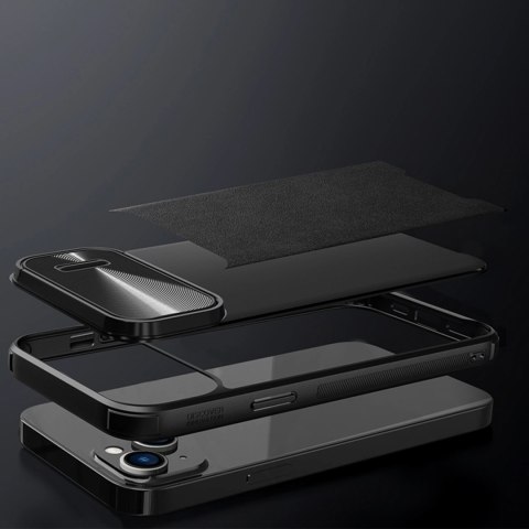 Nillkin CamShield Leather S Case etui iPhone 14 Plus pokrowiec z osłoną na aparat czarne Nillkin CamShield Leather S Case etui iPhone 14 Plus pokrowiec z osłoną na aparat czarne