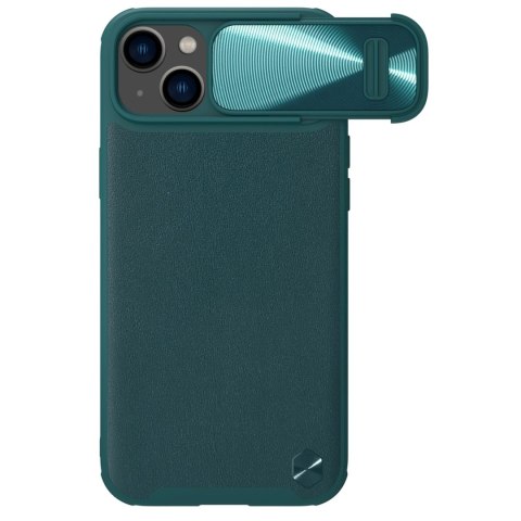 Nillkin CamShield Leather S Case etui iPhone 14 Plus pokrowiec z osłoną na aparat zielone Nillkin CamShield Leather S Case etui iPhone 14 Plus pokrowiec z osłoną na aparat zielone