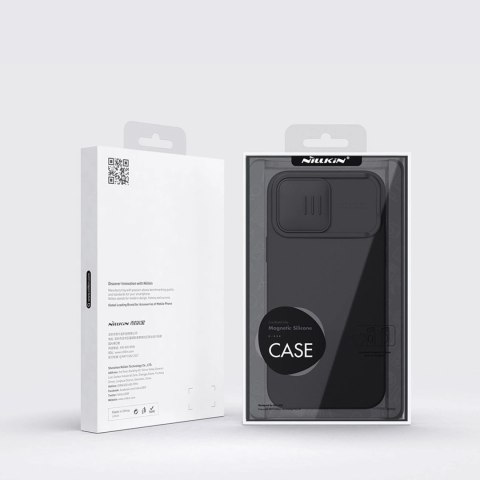 Nillkin CamShield Magnetic Silicone Case etui iPhone 14 Pro Max magnetyczny MagSafe pokrowiec z osłoną na aparat zielony Nillkin CamShield Magnetic Silicone Case etui iPhone 14 Pro Max magnetyczny MagSafe pokrowiec z osłoną na aparat zielony