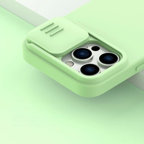 Nillkin CamShield Magnetic Silicone Case etui iPhone 14 Pro Max magnetyczny MagSafe pokrowiec z osłoną na aparat zielony Nillkin CamShield Magnetic Silicone Case etui iPhone 14 Pro Max magnetyczny MagSafe pokrowiec z osłoną na aparat zielony