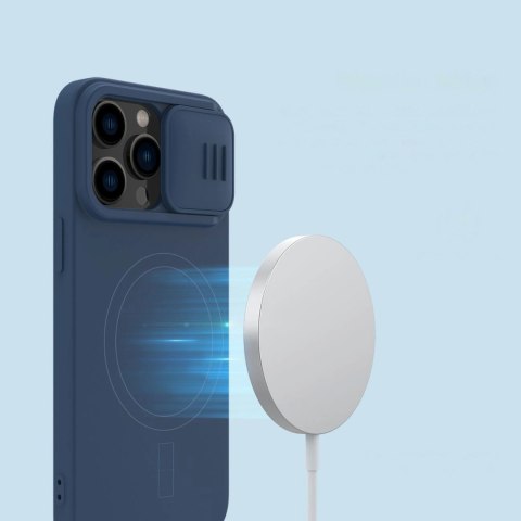 Nillkin CamShield Magnetic Silicone Case etui iPhone 14 Pro Max magnetyczny MagSafe pokrowiec z osłoną na aparat zielony Nillkin CamShield Magnetic Silicone Case etui iPhone 14 Pro Max magnetyczny MagSafe pokrowiec z osłoną na aparat zielony