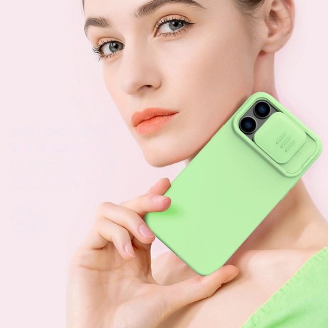 Nillkin CamShield Magnetic Silicone Case etui iPhone 14 Pro Max magnetyczny MagSafe pokrowiec z osłoną na aparat zielony Nillkin CamShield Magnetic Silicone Case etui iPhone 14 Pro Max magnetyczny MagSafe pokrowiec z osłoną na aparat zielony