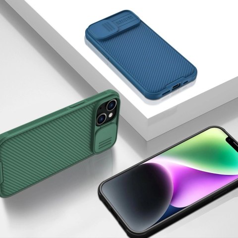 Nillkin CamShield Pro Case etui iPhone 14 Plus pancerny pokrowiec osłona na aparat kamerę niebieski Nillkin CamShield Pro Case etui iPhone 14 Plus pancerny pokrowiec osłona na aparat kamerę niebieski