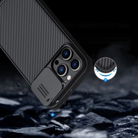 Nillkin CamShield Pro Case etui iPhone 14 Pro Max pancerny pokrowiec osłona na aparat kamerę niebieski Nillkin CamShield Pro Case etui iPhone 14 Pro Max pancerny pokrowiec osłona na aparat kamerę niebieski