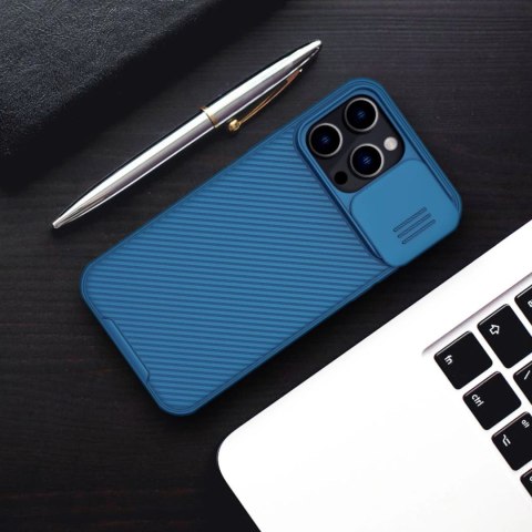 Nillkin CamShield Pro Case etui iPhone 14 Pro Max pancerny pokrowiec osłona na aparat kamerę niebieski Nillkin CamShield Pro Case etui iPhone 14 Pro Max pancerny pokrowiec osłona na aparat kamerę niebieski
