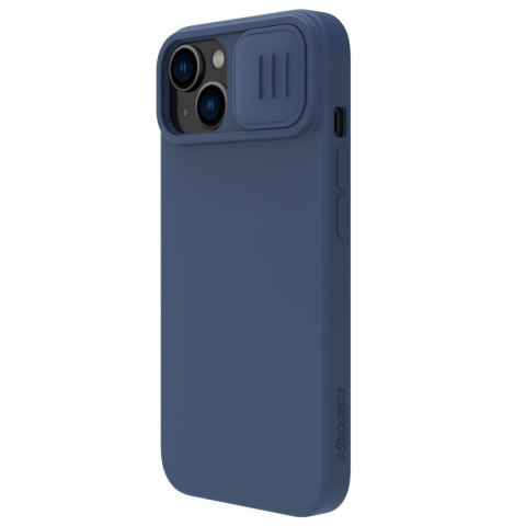 Nillkin CamShield Silky Silicone Case etui iPhone 14 Plus pokrowiec z osłoną na aparat niebieski Nillkin CamShield Silky Silicone Case etui iPhone 14 Plus pokrowiec z osłoną na aparat niebieski