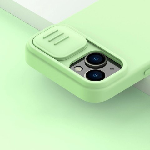 Nillkin CamShield Silky Silicone Case etui iPhone 14 Plus pokrowiec z osłoną na aparat niebieski Nillkin CamShield Silky Silicone Case etui iPhone 14 Plus pokrowiec z osłoną na aparat niebieski