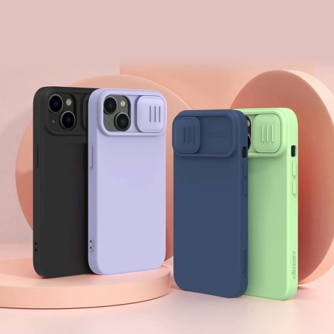 Nillkin CamShield Silky Silicone Case etui iPhone 14 Plus pokrowiec z osłoną na aparat niebieski Nillkin CamShield Silky Silicone Case etui iPhone 14 Plus pokrowiec z osłoną na aparat niebieski