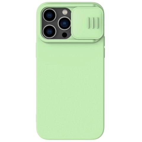 Nillkin CamShield Silky Silicone Case etui iPhone 14 Pro pokrowiec z osłoną na aparat zielony Nillkin CamShield Silky Silicone Case etui iPhone 14 Pro pokrowiec z osłoną na aparat zielony
