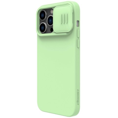 Nillkin CamShield Silky Silicone Case etui iPhone 14 Pro pokrowiec z osłoną na aparat zielony Nillkin CamShield Silky Silicone Case etui iPhone 14 Pro pokrowiec z osłoną na aparat zielony