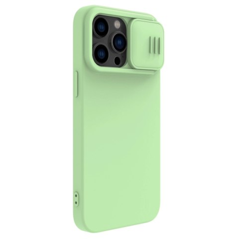 Nillkin CamShield Silky Silicone Case etui iPhone 14 Pro pokrowiec z osłoną na aparat zielony Nillkin CamShield Silky Silicone Case etui iPhone 14 Pro pokrowiec z osłoną na aparat zielony