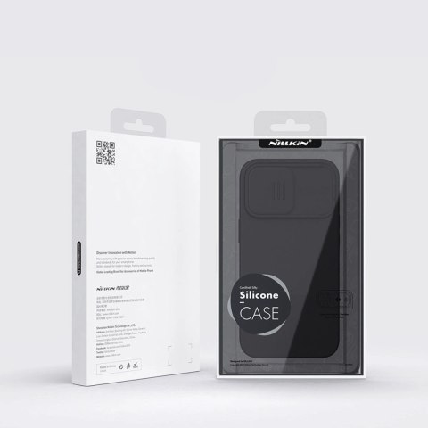 Nillkin CamShield Silky Silicone Case etui iPhone 14 Pro pokrowiec z osłoną na aparat zielony Nillkin CamShield Silky Silicone Case etui iPhone 14 Pro pokrowiec z osłoną na aparat zielony