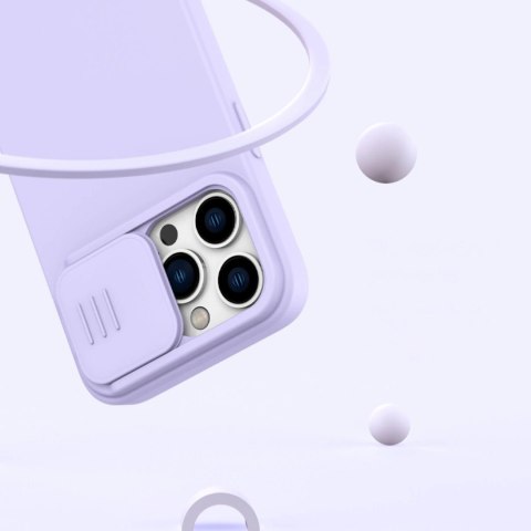 Nillkin CamShield Silky Silicone Case etui iPhone 14 Pro pokrowiec z osłoną na aparat zielony Nillkin CamShield Silky Silicone Case etui iPhone 14 Pro pokrowiec z osłoną na aparat zielony