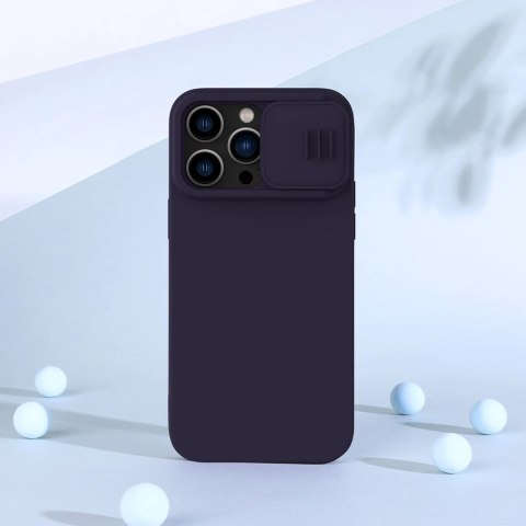 Nillkin CamShield Silky Silicone Case etui iPhone 14 Pro pokrowiec z osłoną na aparat zielony Nillkin CamShield Silky Silicone Case etui iPhone 14 Pro pokrowiec z osłoną na aparat zielony